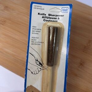 Vintage Ceramic Knife Sharpener New on Card  Made in Taiwan  Retro Kitchen